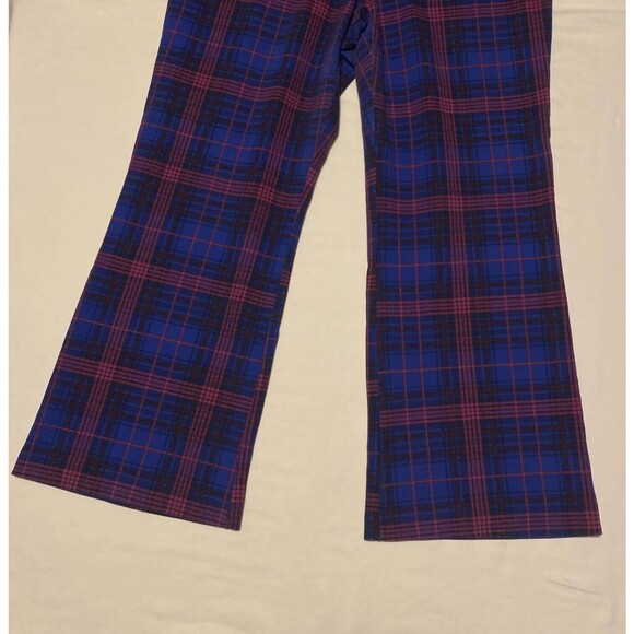 Womens Time and Tru Ponte Capri Pants Blue Plaid Size 14 ( No Pockets ) 34x24 - Picture 16 of 16